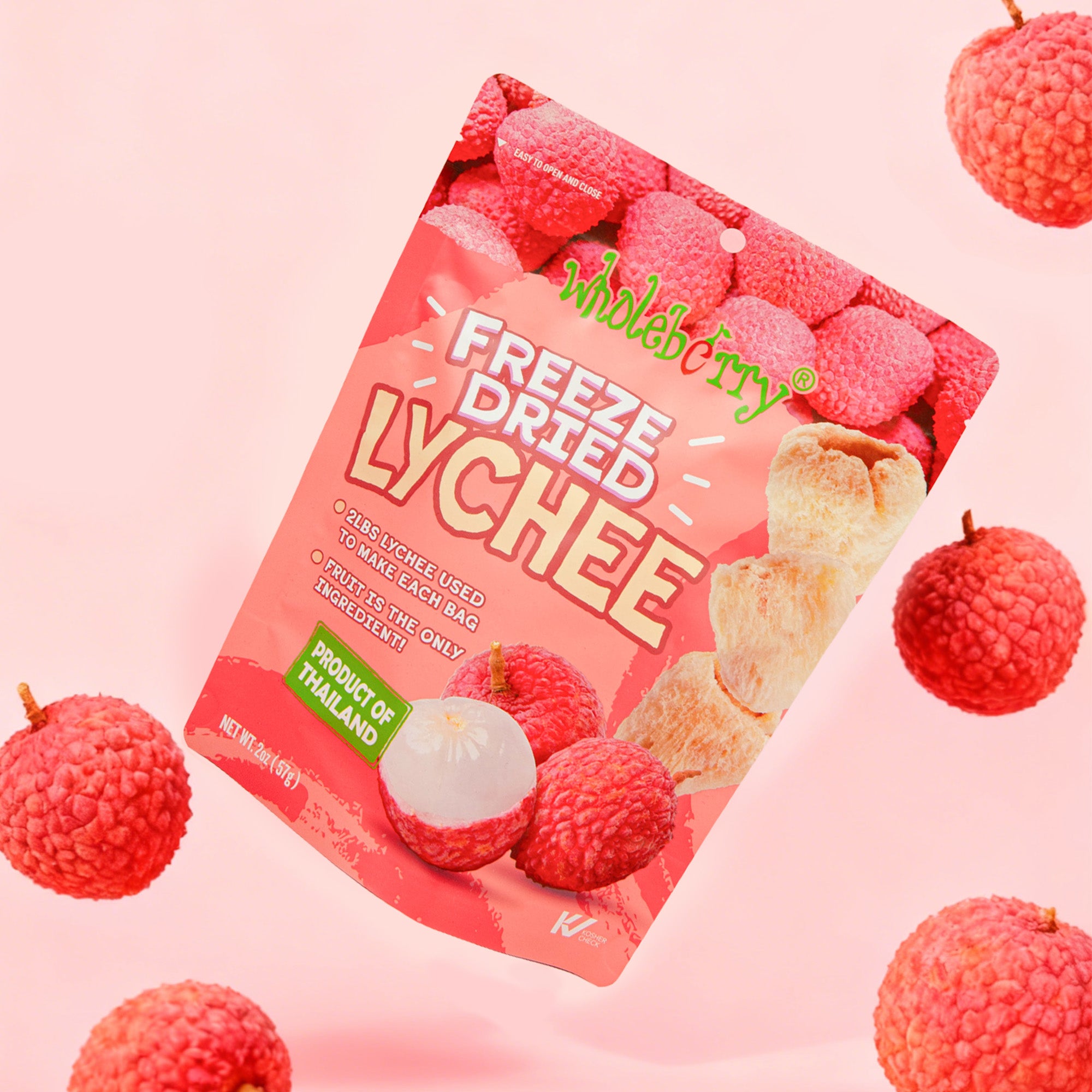 One-Ingredient Freeze Dried lychee Snacks | No Added Sugar