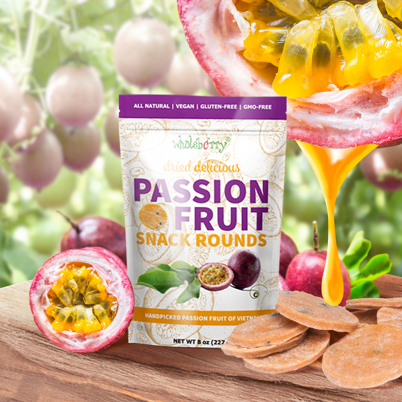Passion Fruit Snack Rounds & Organic Goji – Wholeberry